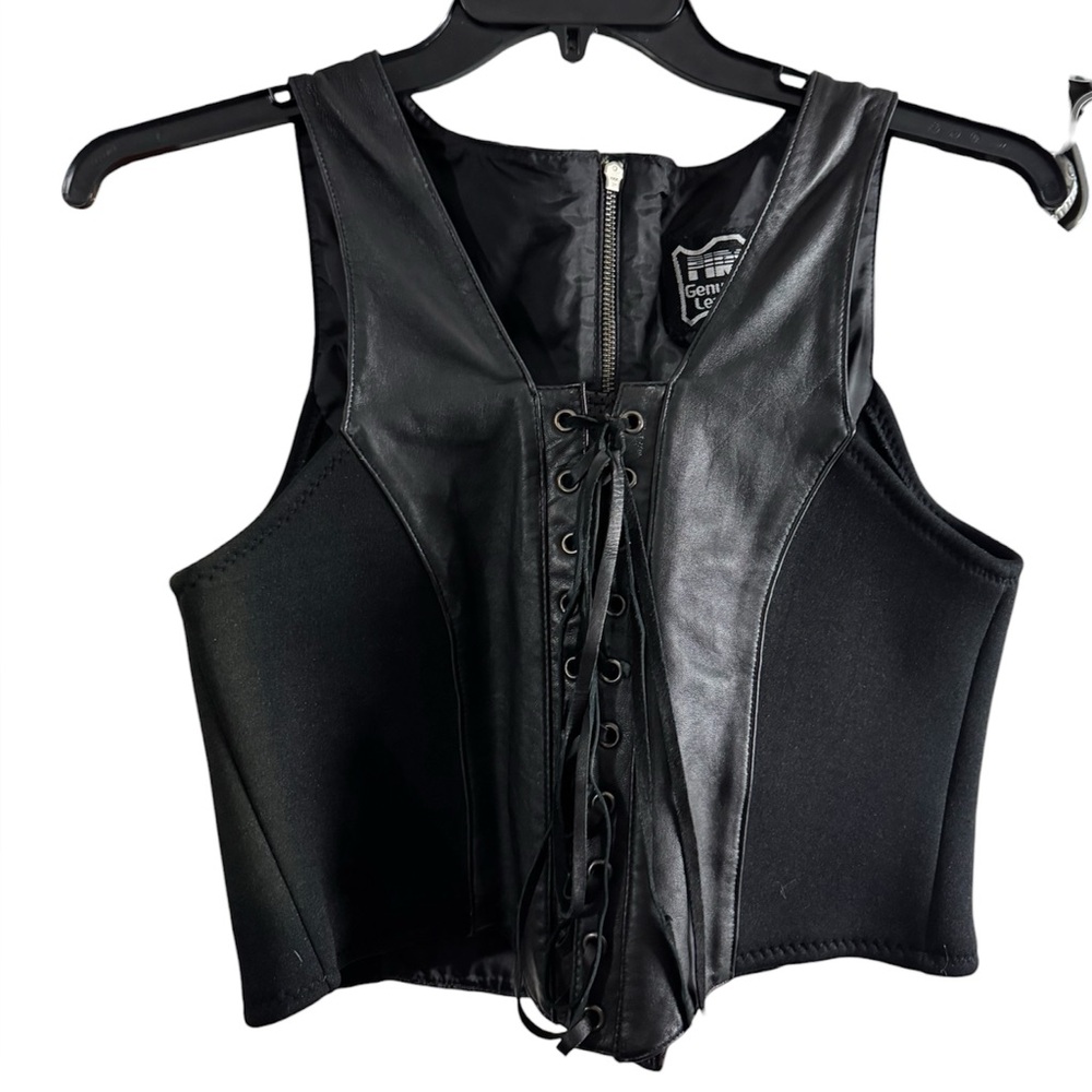 Black Lace-Up Corset Top